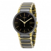 Rado Centrix Black Dial Gold PVD Black CEramic Men's Watch